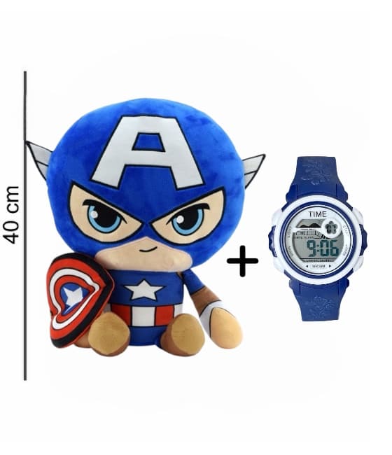 Promo Set Peluche licencia ORIGINAL + Reloj TIME niño cronoalarma 3 ATM - 9