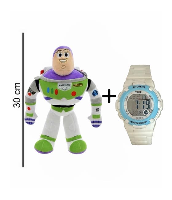 Promo Set Peluche licencia ORIGINAL + Reloj TIME niño cronoalarma 3 ATM - 6