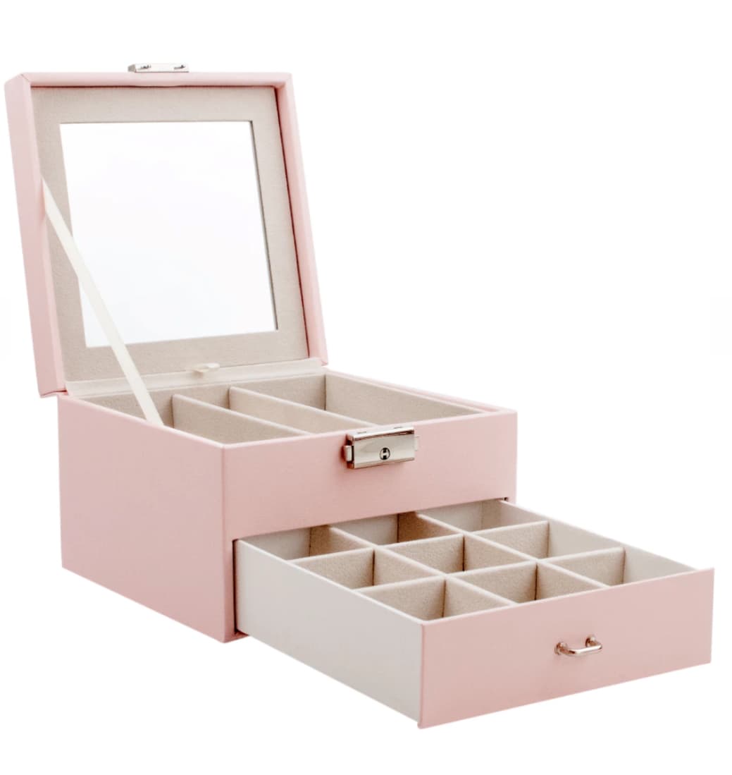 Alhajero Eco Cuero Con Cajón, Espejo y Cerradura - 3