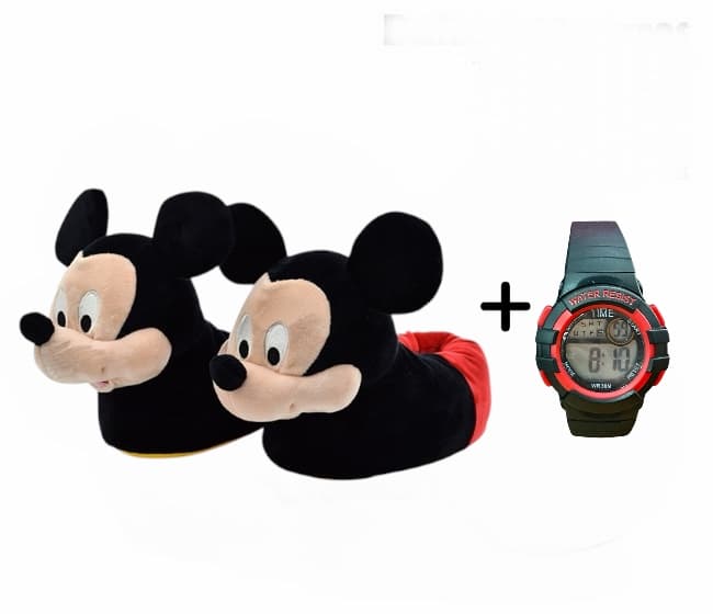 Promo Set Pantuflas licencia ORIGINAL + Reloj TIME niño cronoalarma 3 ATM - 14