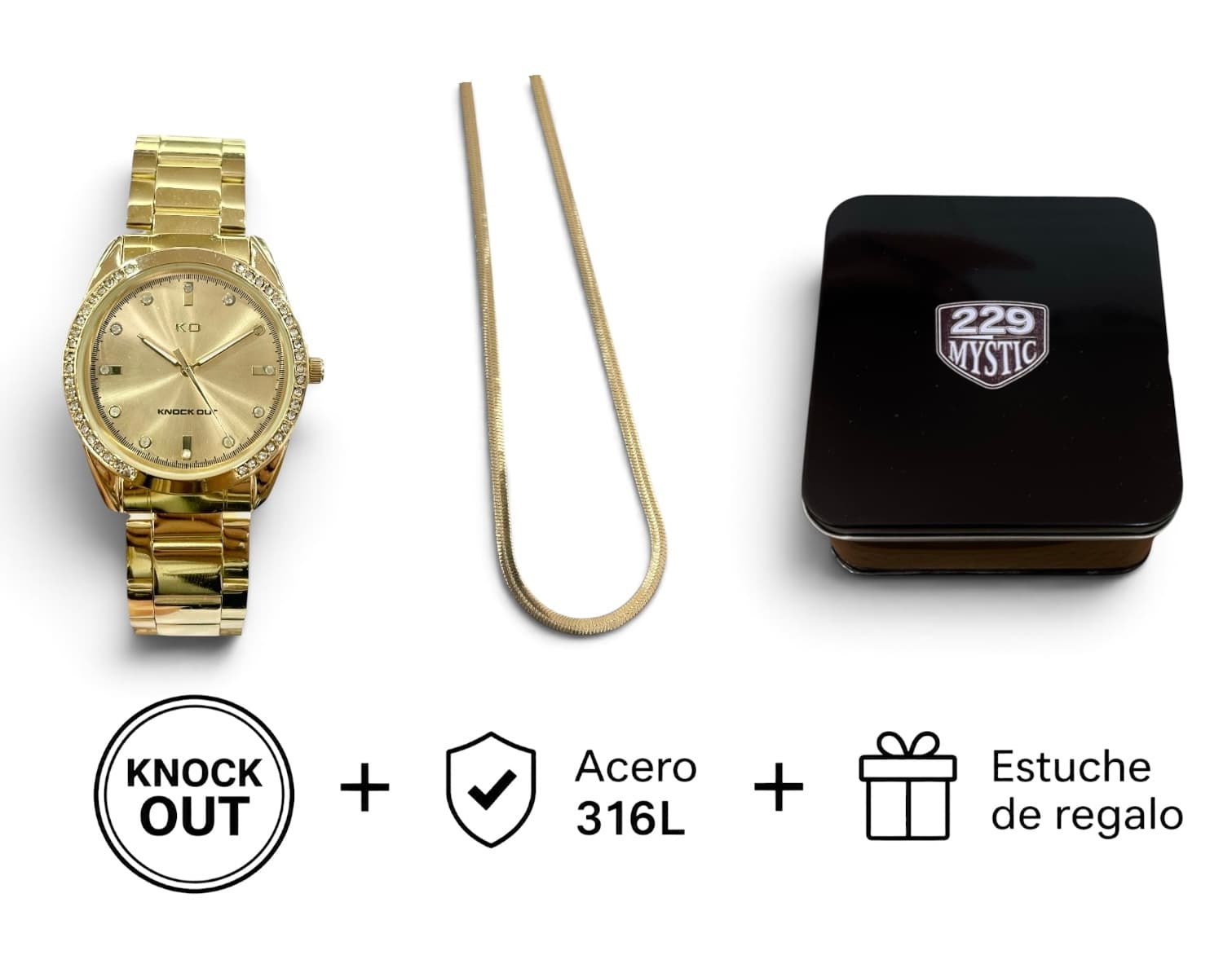 Set Knock Out + Joya Acero D&K + Estuche 002