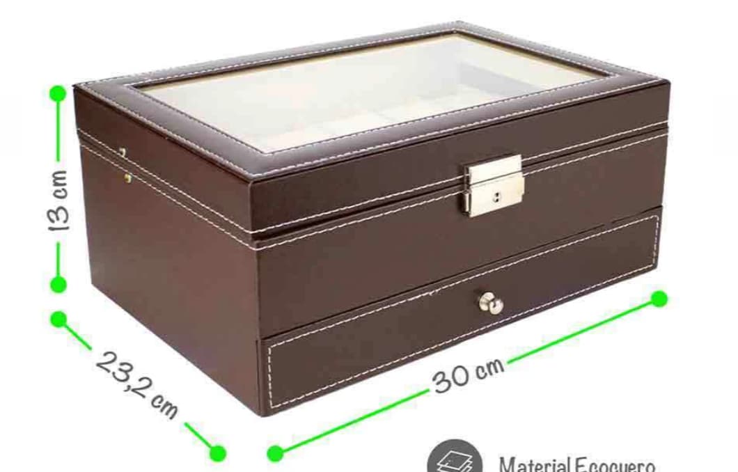 Alhajero Joyero y Exhibidor de Relojes Con Cerradura - 3