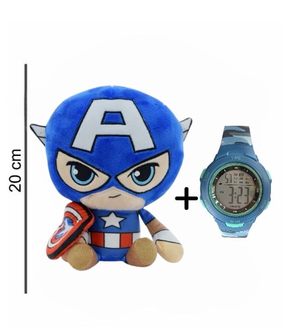 Promo Set Peluche licencia ORIGINAL + Reloj TIME niño cronoalarma 3 ATM - 2