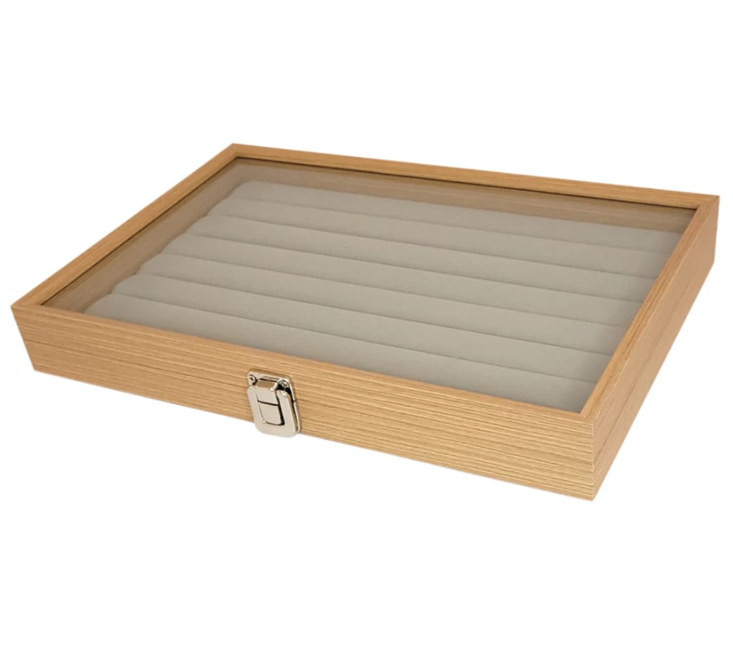 Exhibidor Terciopelo y Madera porta anillos - 2