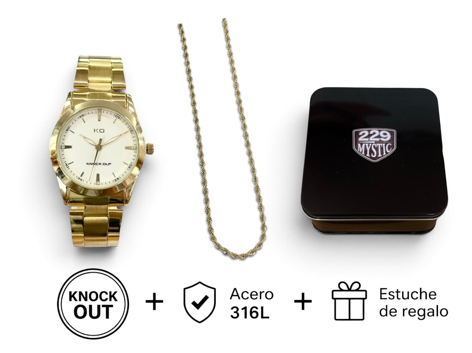 Set Knock Out + Joya Acero D&K + Estuche 003