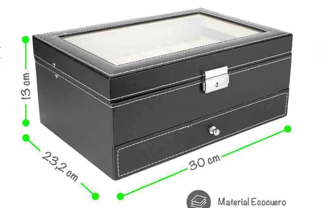 Alhajero Joyero y Exhibidor de Relojes Con Cerradura - 2
