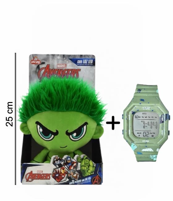 Promo Set Peluche con Luz licencia ORIGINAL + Reloj TIME niño cronoalarma 3 ATM - 24