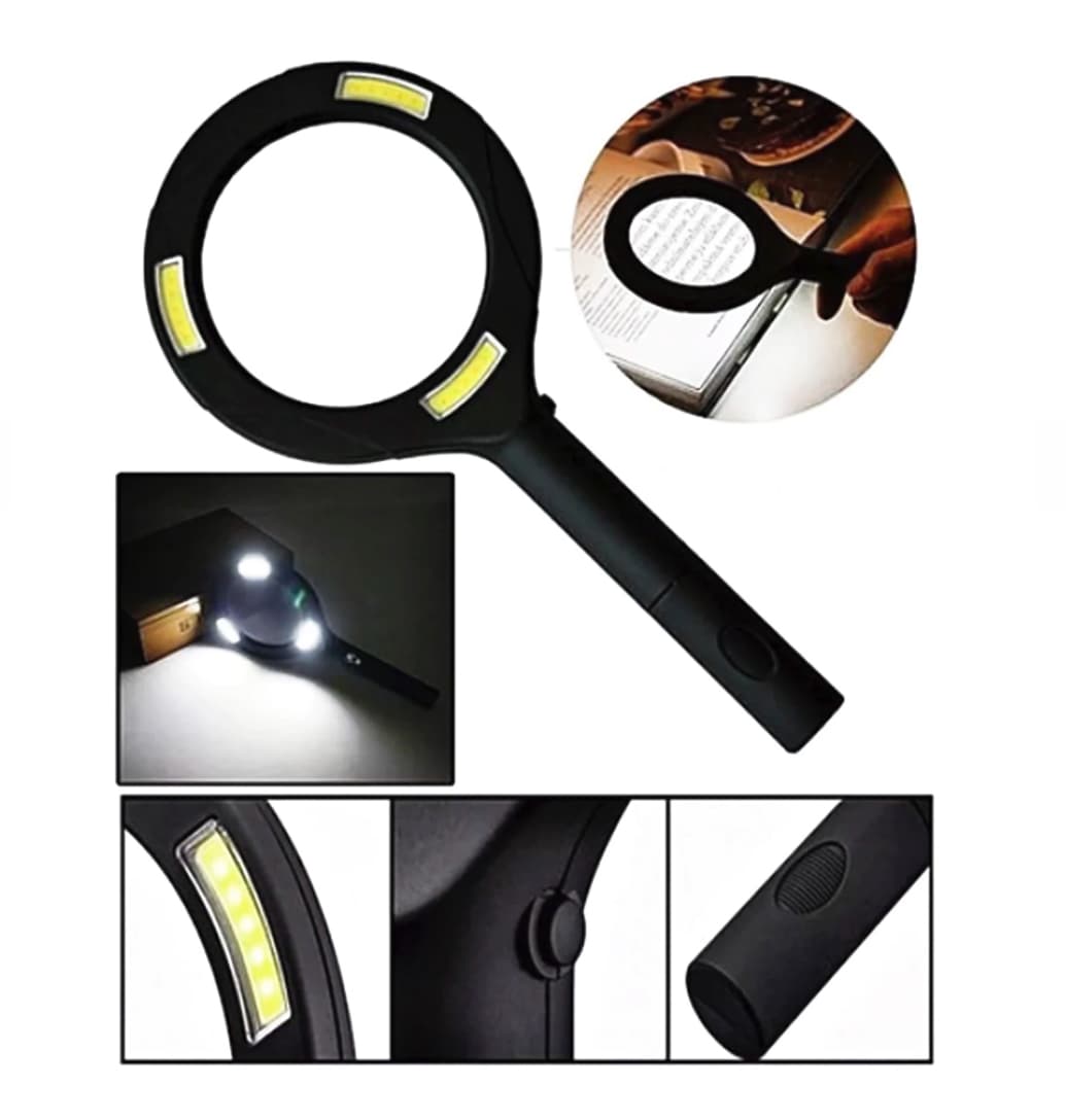 Lupa de Mano Con Aumento 3x Y Luz Led.