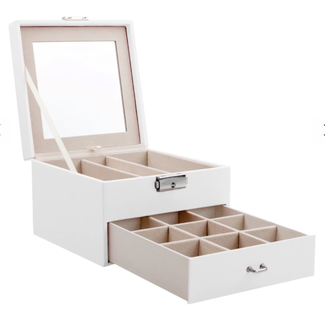 Alhajero Eco Cuero Con Cajón, Espejo y Cerradura - 1