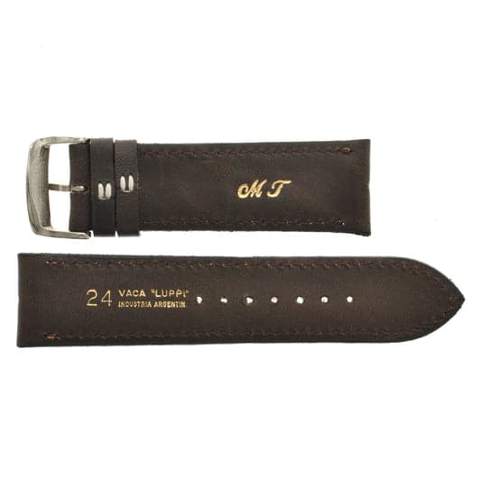 MALLA CUERO LUPPI 24 MM MARRON OSCURO