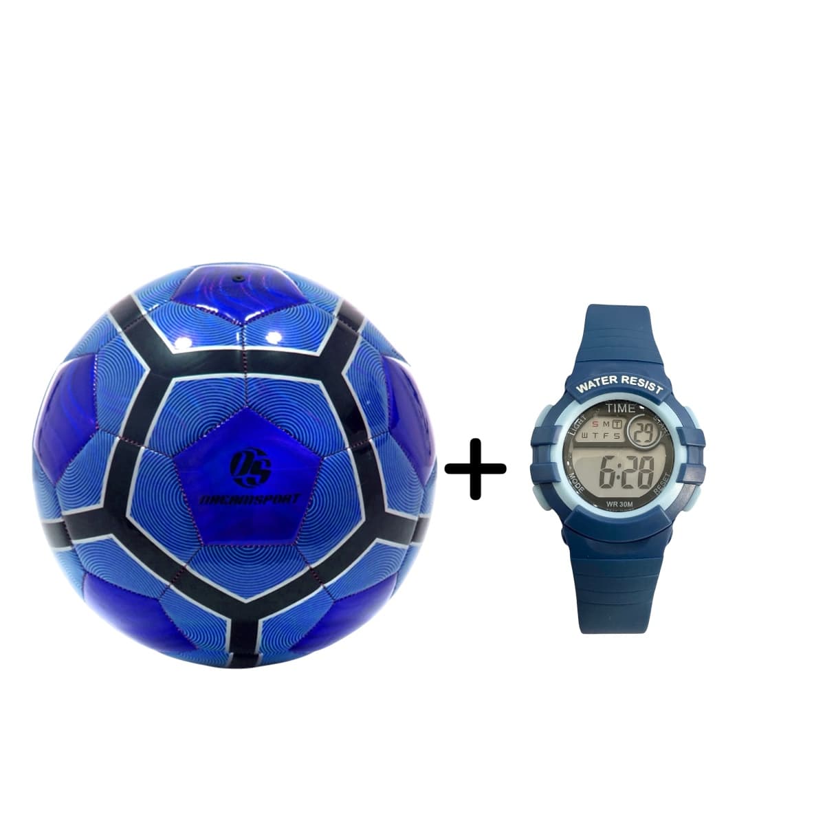 Promo Set Pelota licencia ORIGINAL + Reloj TIME niño cronoalarma 3 ATM - 20