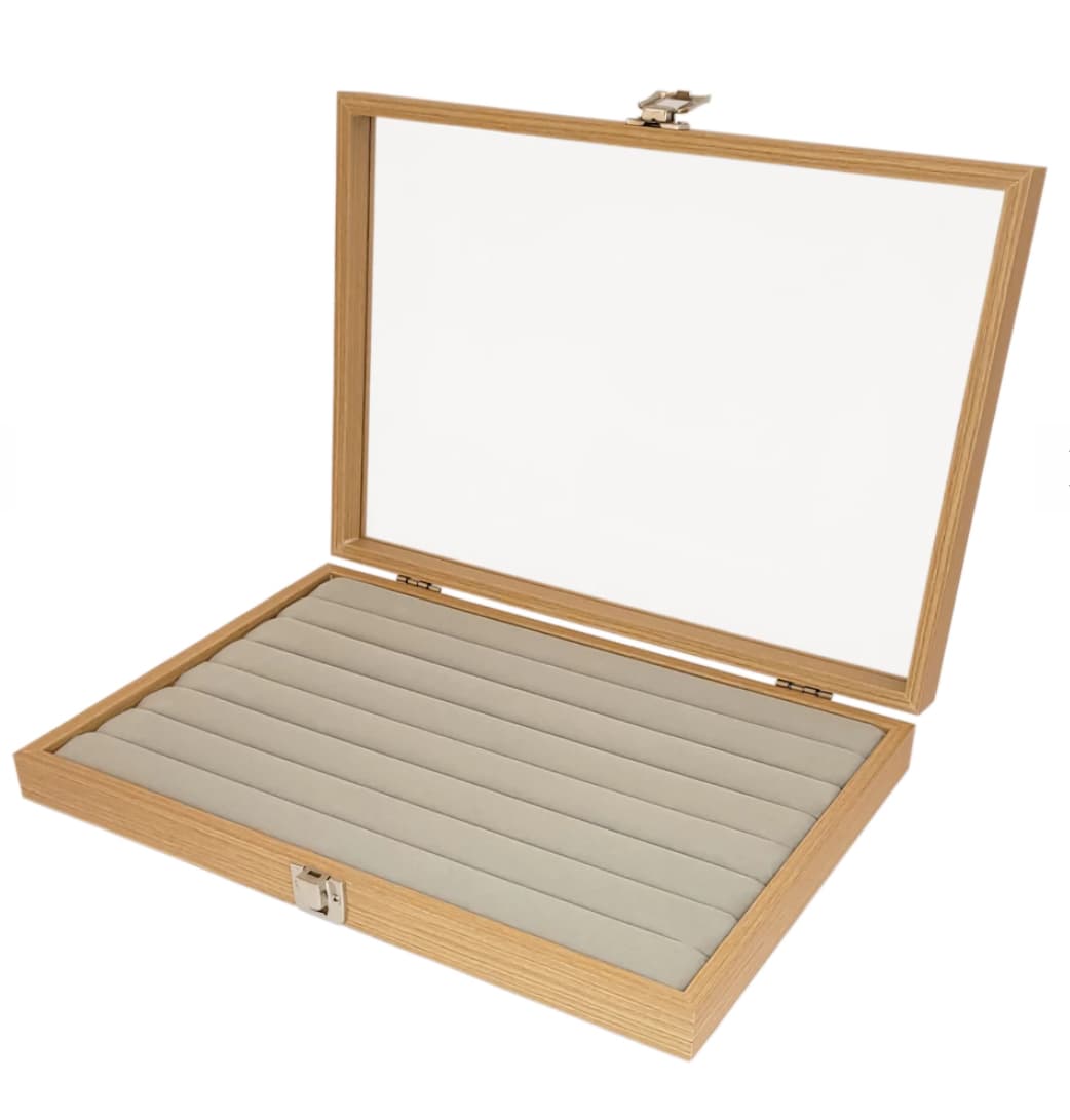 Exhibidor Terciopelo y Madera porta anillos - 2