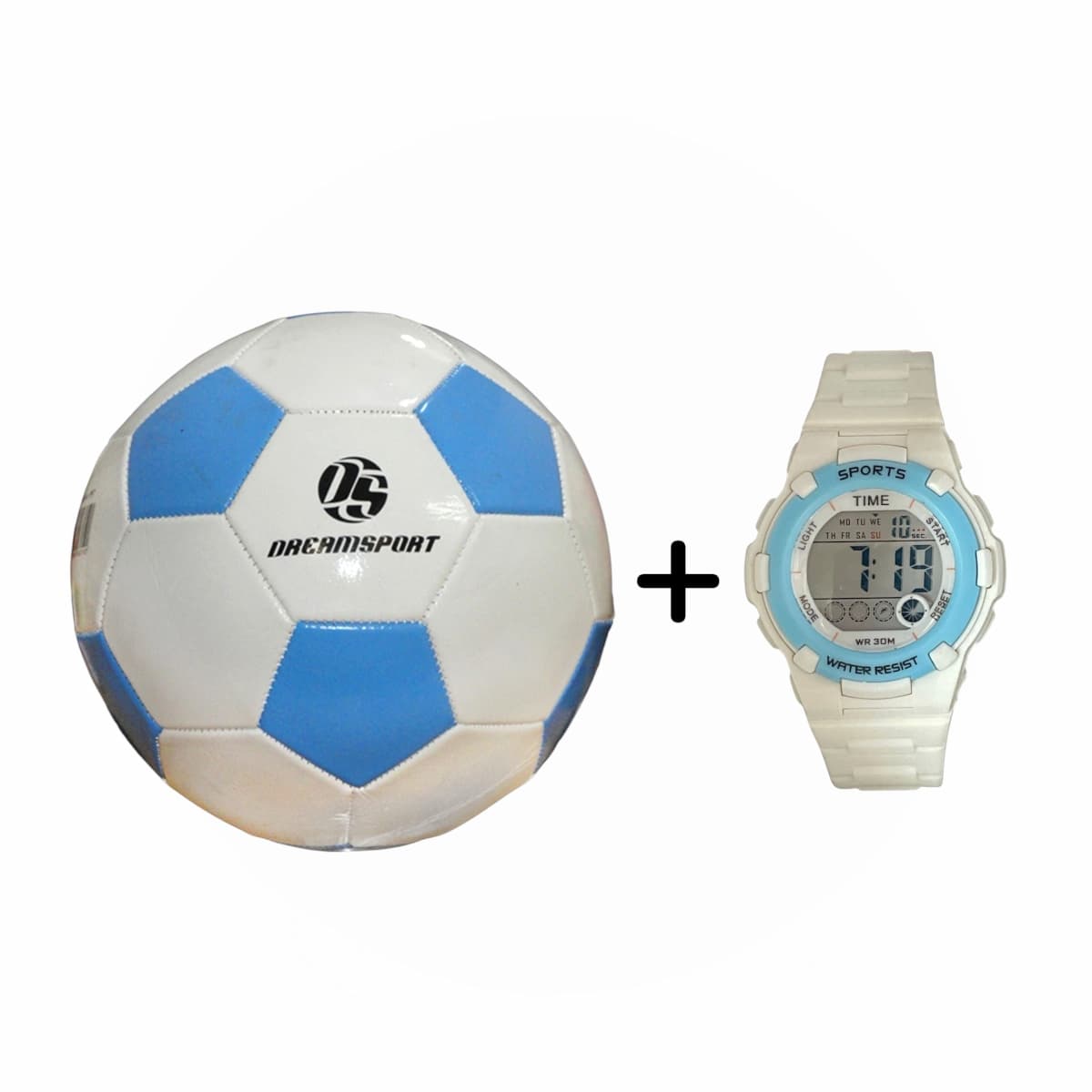Promo Set Pelota licencia ORIGINAL + Reloj TIME niño cronoalarma 3 ATM - 15