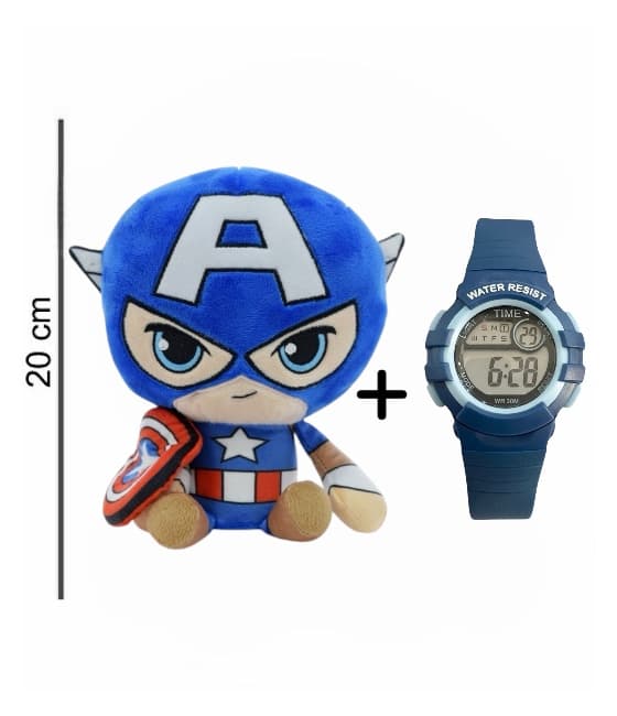 Promo Set Peluche licencia ORIGINAL + Reloj TIME niño Cronoalarma 3 ATM - 1
